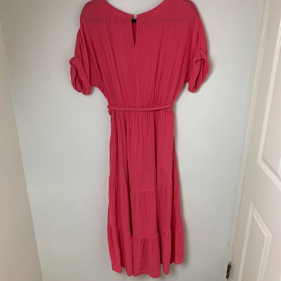 XIRENA Aeryn pink tiered midi dress small - Picture 10 of 11